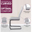 Mose 47cm H Fabric Upholstered Metal Upholstered Back Cantilever Chair in Grey