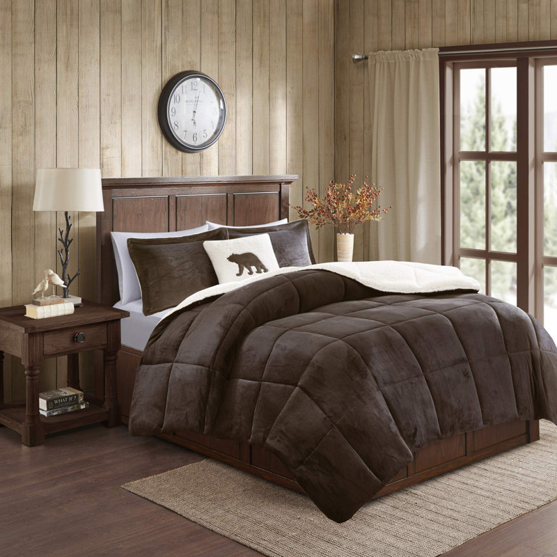 Alton Plush to Sherpa Down Alternative Comforter Set