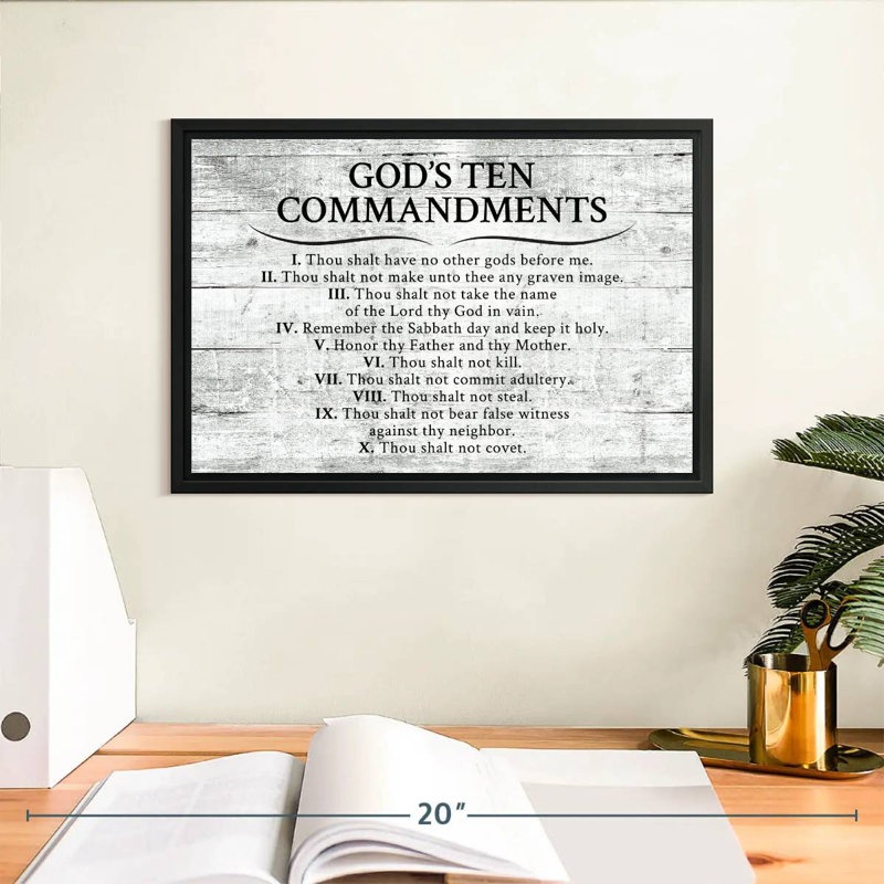 Tergel Ten Commandments Gray, 9" H x 13" W