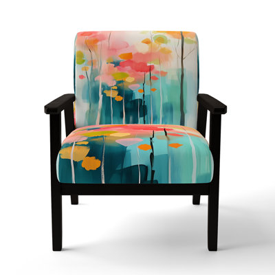 Forest Accent Chair - Colorful Abstract Forest Arm Chair