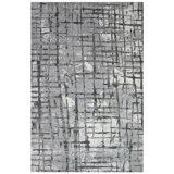 Windsom Abstract Area Rug in Sliver/Charcoal