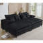 Chaise longue double en velours côtelé l 109 po - 4 coussins, 4 vitesses réglables, 2 places-1609088282