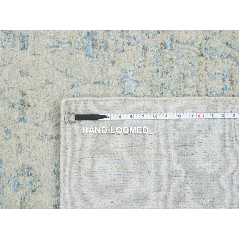 Tapis carré gris en laine et soie tissés à la main 10 pi 1 po x 10 pi 1 po A279ADDD702D4FCA8FE13001EFCC6A56, Carré 10 pi