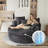 61"W Chenille Barrel Chair With Pillows Upholstered Round Sofa-802791464