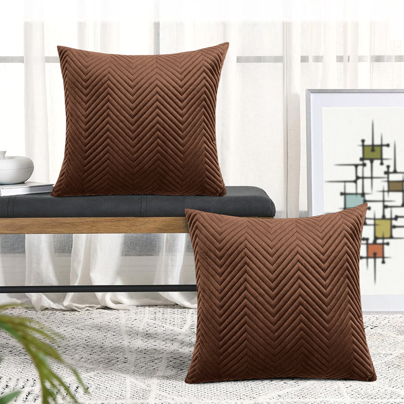 Square Cushion Cover, Coffee