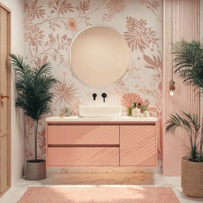 Simple cream style bathroom cabinet