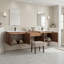 Meuble-lavabo double 84 po avec lavabo à maquillage, lavabo en céramique et conception sans poignée-126172215-132951304