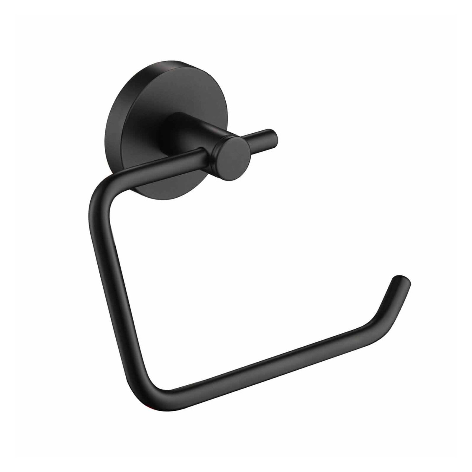 Circular Toilet Paper Holder, Matte Black