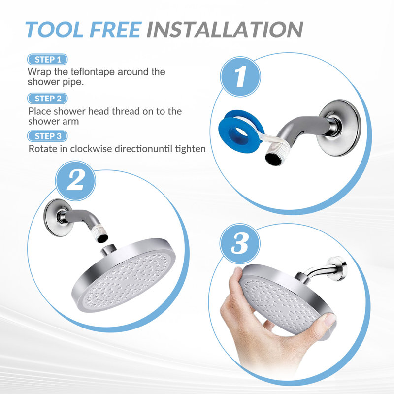 BAOKALER Shower Head, 6" High Pressure Shower Head