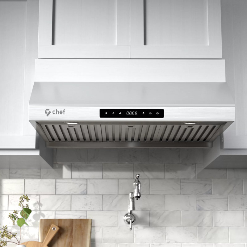 Hauslane 30" Stainless Steel 500 CFM Ducted (Vented) Under Cabinet Range Hood with Baffle Filter