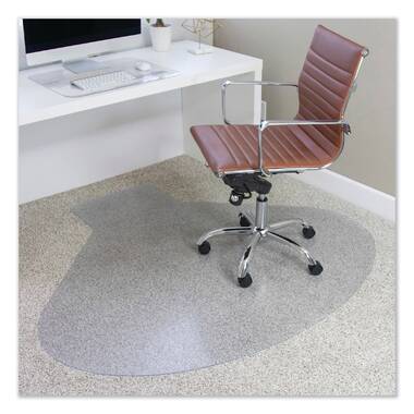 Rose Home Fashion Glass Office Floor Chair Mat for Carpet 4 Anti-Slip Pads