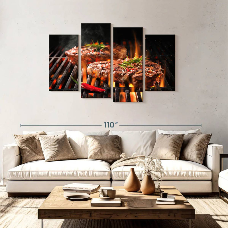Yarlin Sizzling Beef Steaks, 48" H x 75" W