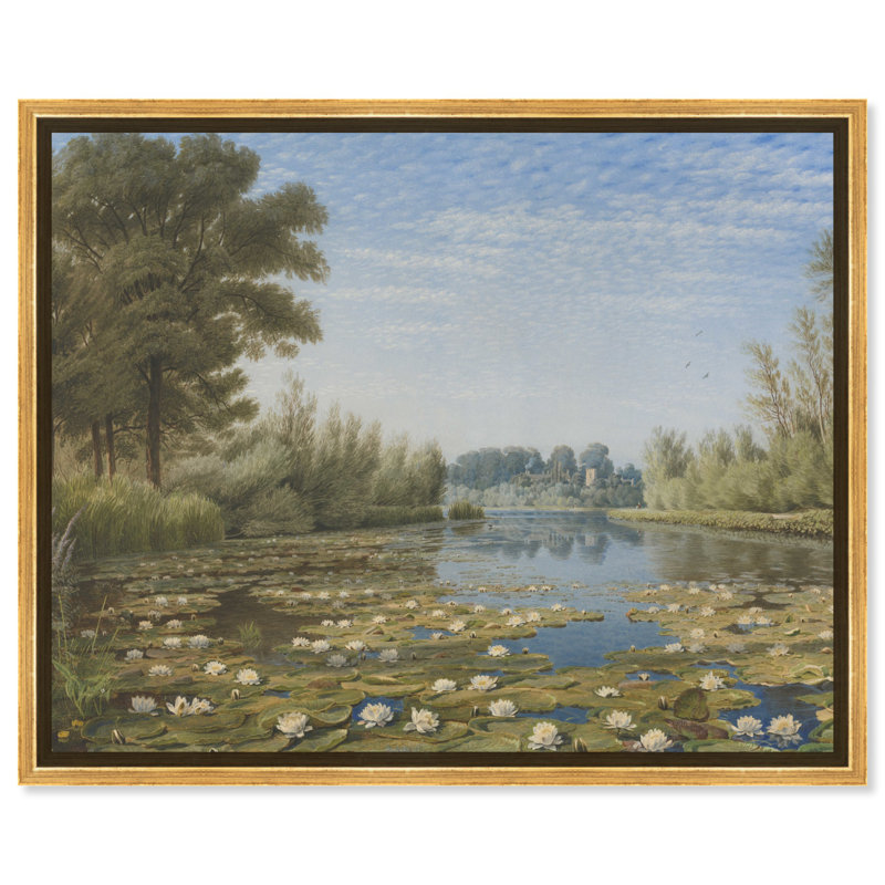 Scène William près de Shipton sur toile rétro Cherwell par Art Remedy, Cadre doré, H 31 po x l 37 po