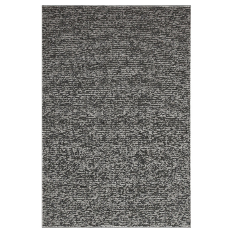 Tapis intérieur / extérieur gris Ganimete, Rectangle 9 pi x 10 pi