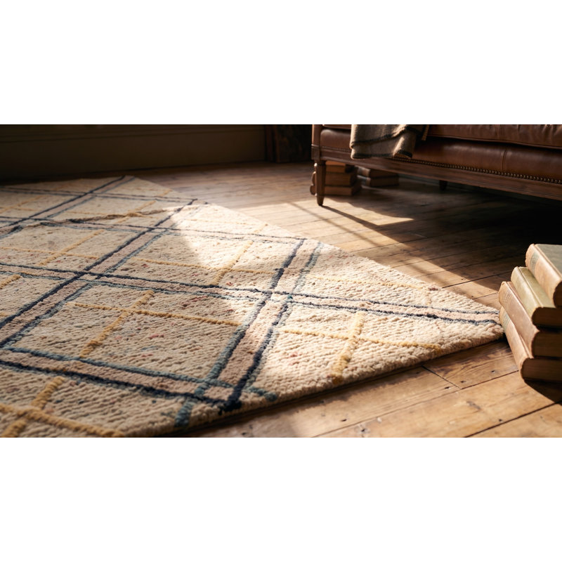 Petit tapis crocheté en laine antique American