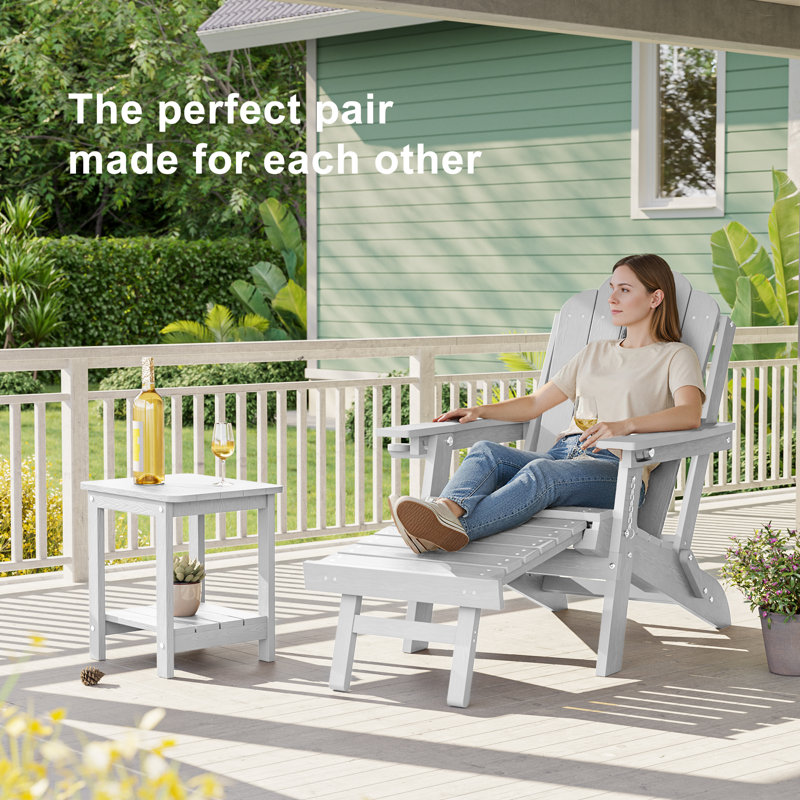 Petite table d'appoint pour l'extérieur, table de bout pour terrasse en plastique toutes saisons HiPS, table d'extérieur toutes saisons pour terrasse avec jardin et terrasse