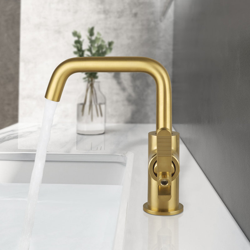 Robinet de salle de bain à poignée simple avec assemblage de bonde