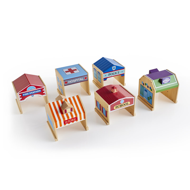 Community Buildings Block Play Learning Toys