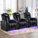 36'' Wide Modern Breathable Leather Electric Power Recliner with Ambient Lighting and USB Port