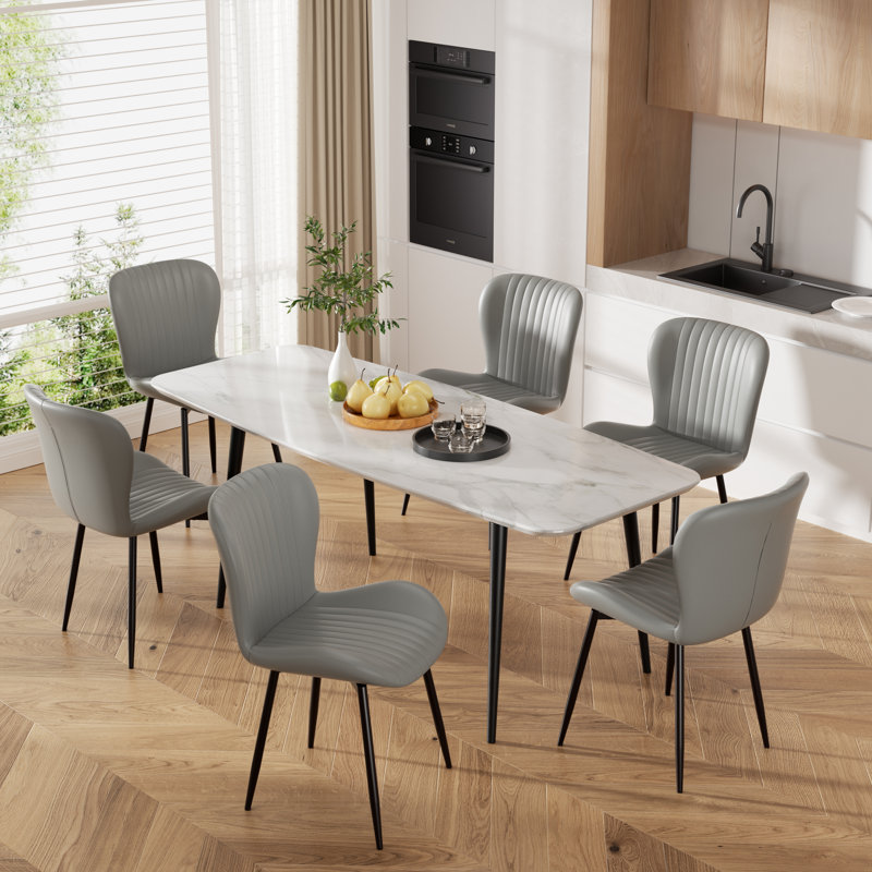 Chaise d'appoint rembourrée Modern (ensemble de 2), 2, Gris clair