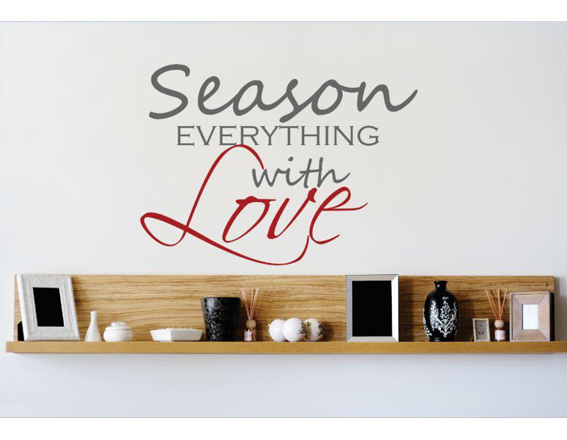 Décalcomanie murale tout avec love saisons, H 20 po x l 20 po x P 0,16 po, Gris et rouge