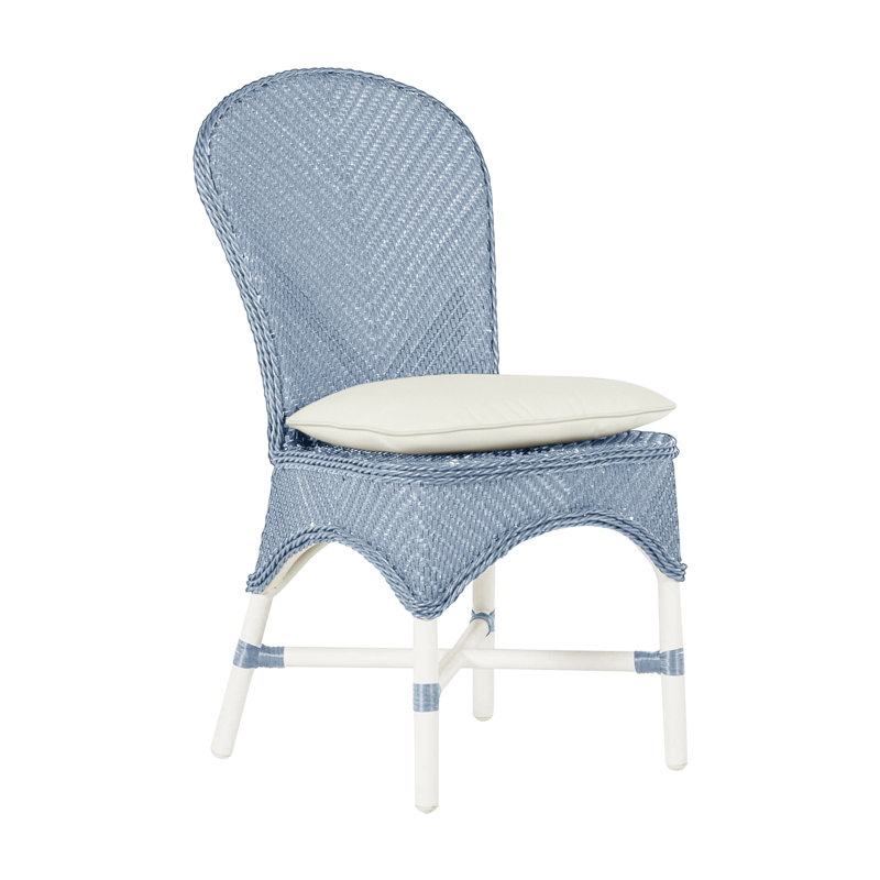 Chaise d'appoint d'extérieur Savoy N-Dura, Trépointe, Blanc naturel, Naturel / Blanc