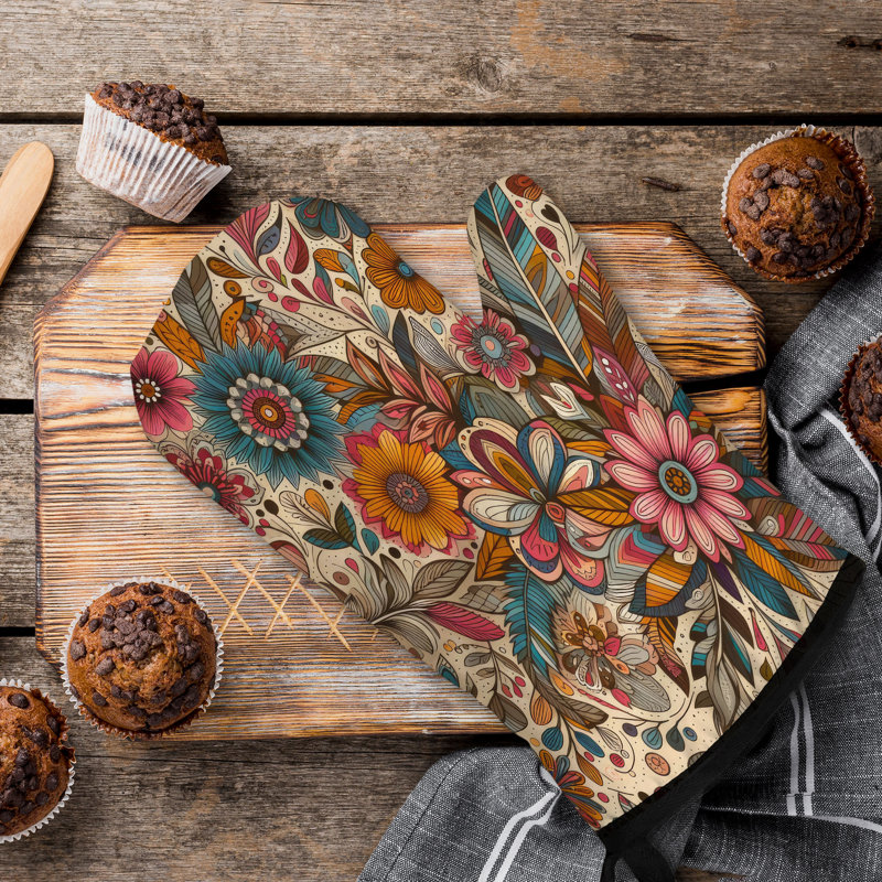 Sergé en coton Groovy Boho Whirls