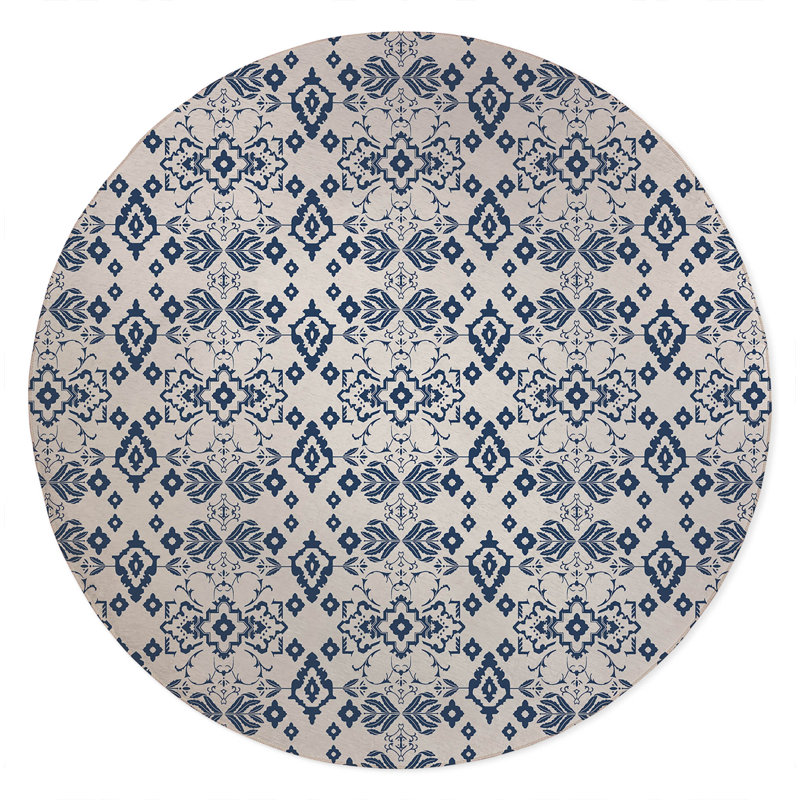 Block Outdoor Rug, Round 5'