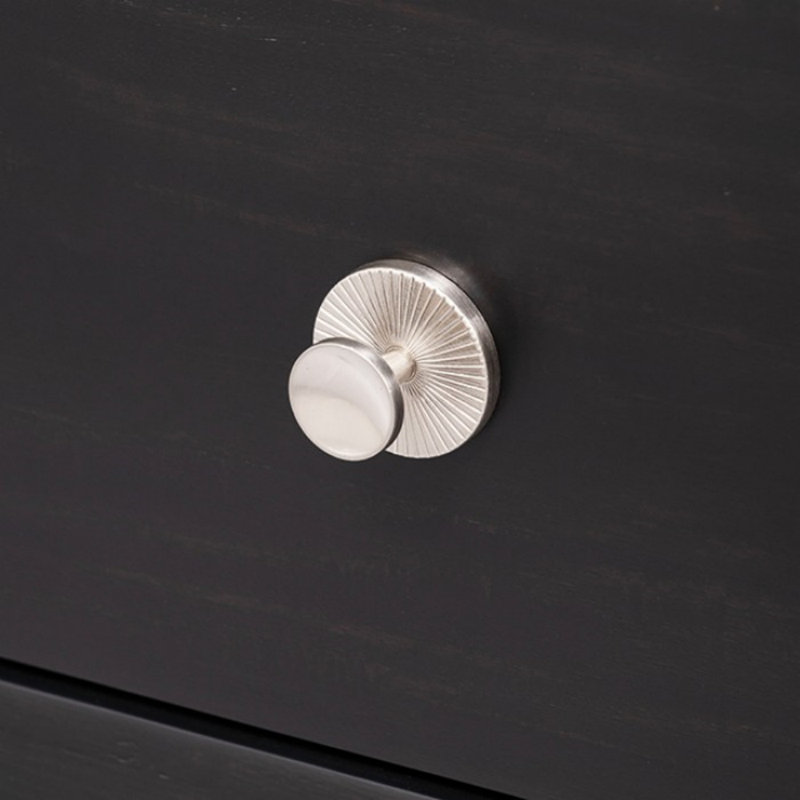 Commode 6 tiroirs avec miroir Jazharia, Noir