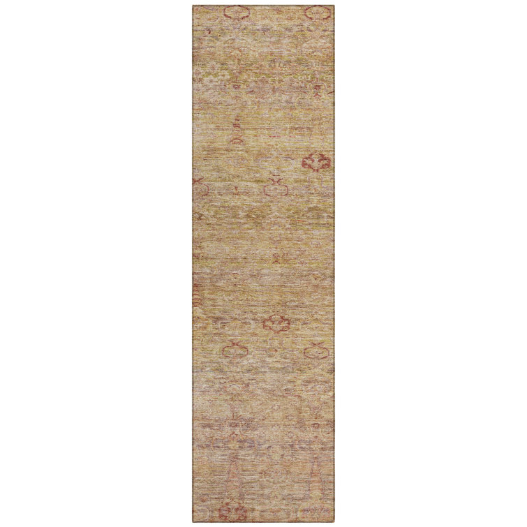 Machine Washable Indoor/Outdoor Xhevrie Coral Rug