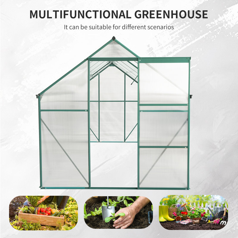 Serre en polycarbonate 6 x 12 pour l'extérieur vert