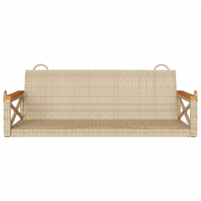 Highland Dunes Swing Bench 42.9"X24.4"X15.7" Poly Rattan