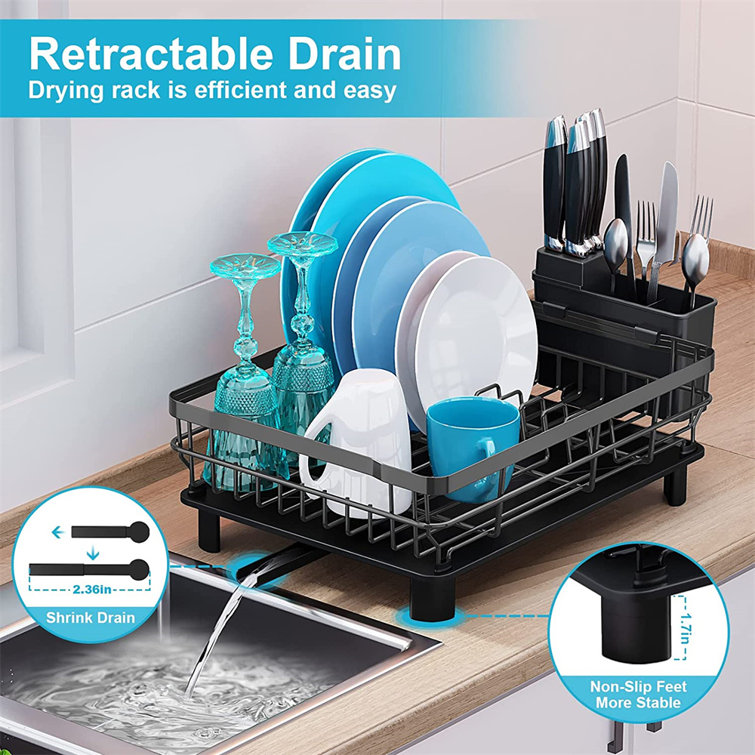 Multifunctional Over The Sink Dish Drying Rack with Non-Slip Feet