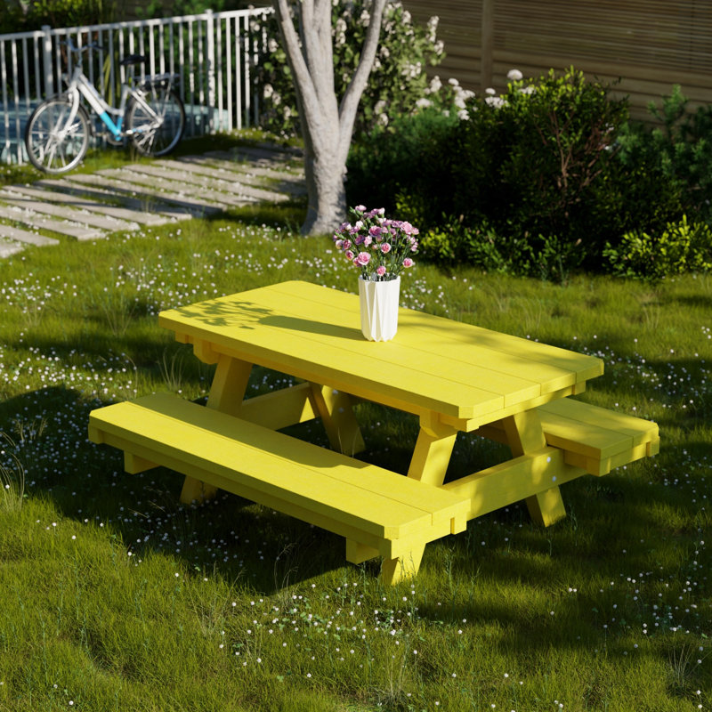 Table de pique-nique pour enfants Heritage, Jaune citron