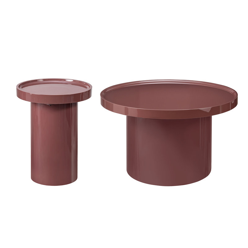 Ensemble de tables basses rondes Northfield, Rouge vin