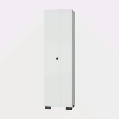 Armoire à balais avec tablettes de rangement