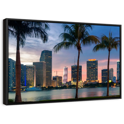 Miami Skyline At Dusk Canvas Print