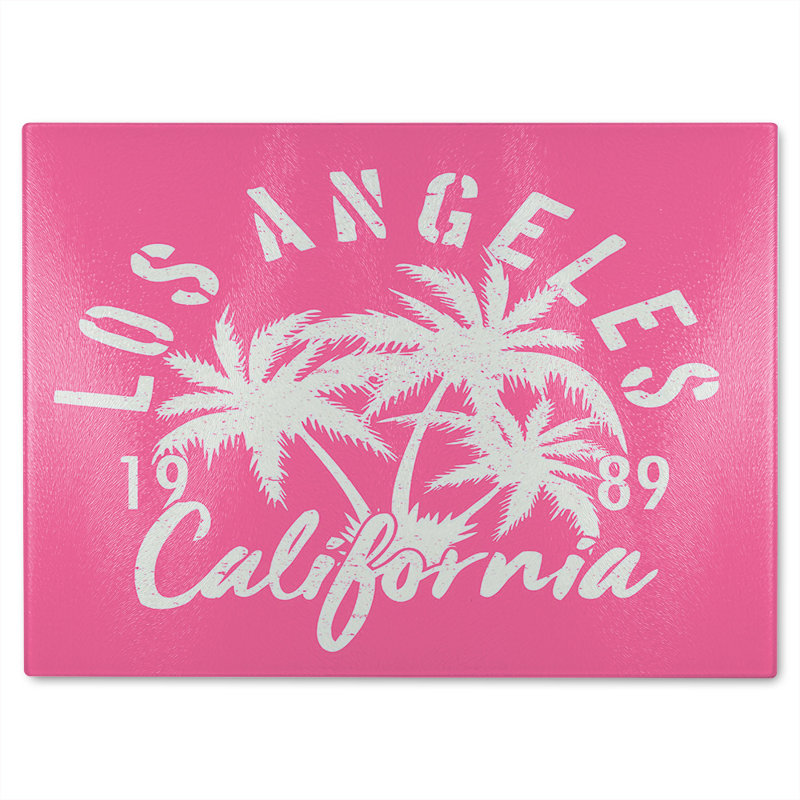 Los Angeles California Glass Chopping Board, 40cm L x 28cm W
