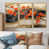 Toile avec cadre flottant or