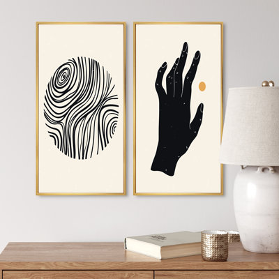 «Minimalistic Mon monochrome Illustration I», ensemble de 2 impressions