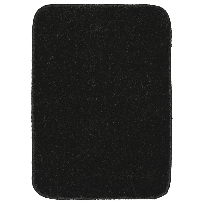 Monarrez Nylon Bath Rug with Non-Slip Backing, 17"W x 24"L, Black