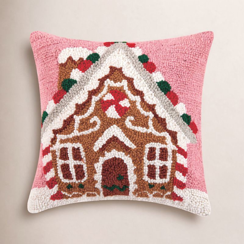 Coussin en laine Gingerbread House