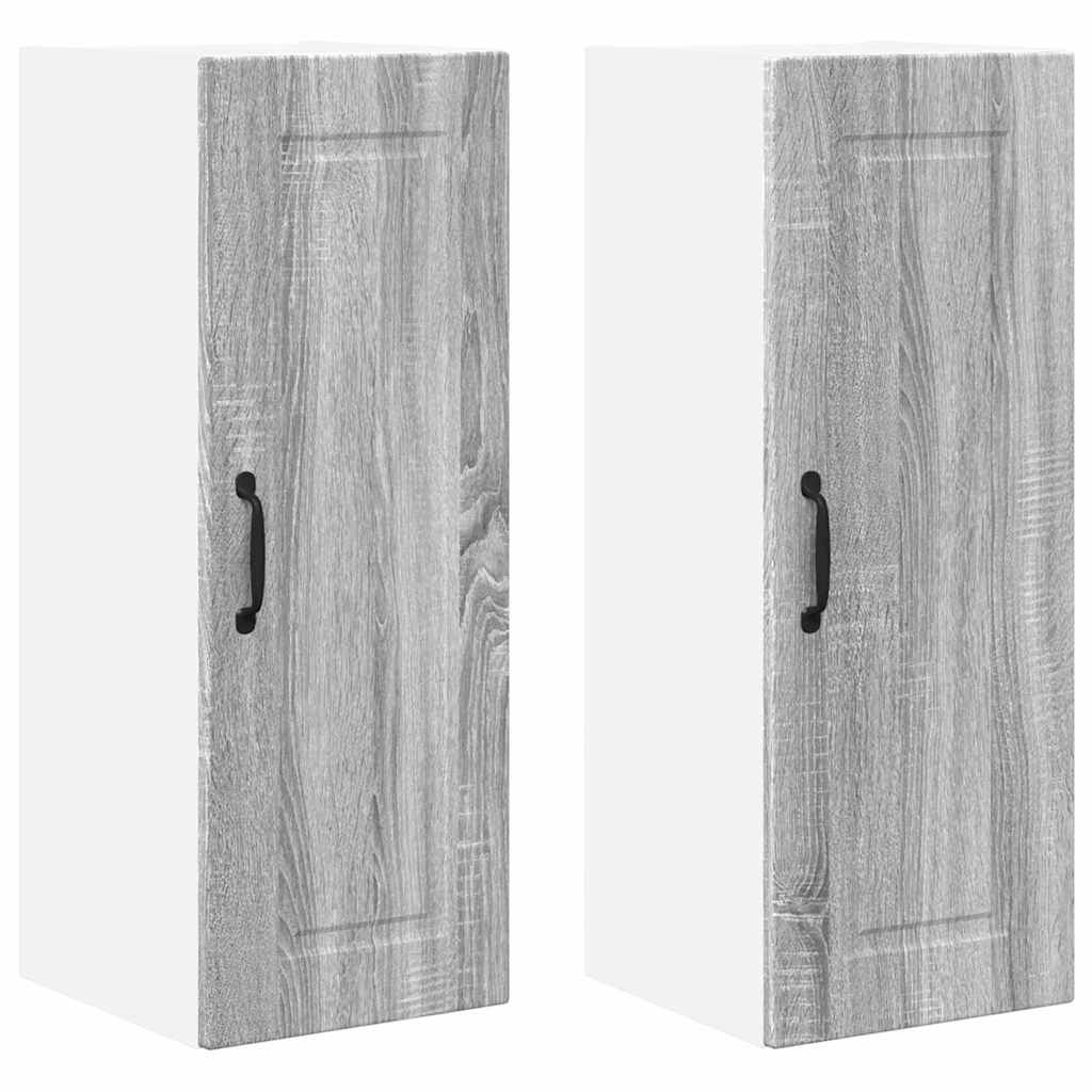 Vidaxl Kitchen Wall Cabinet 2 Pcs Concrete Grey 30 X 31 X 80 Cm