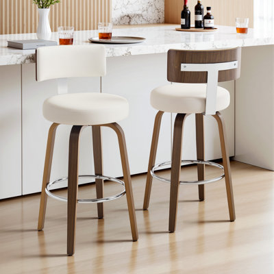 Sonja Swivel Upholstered Faux Leather Counter Stool