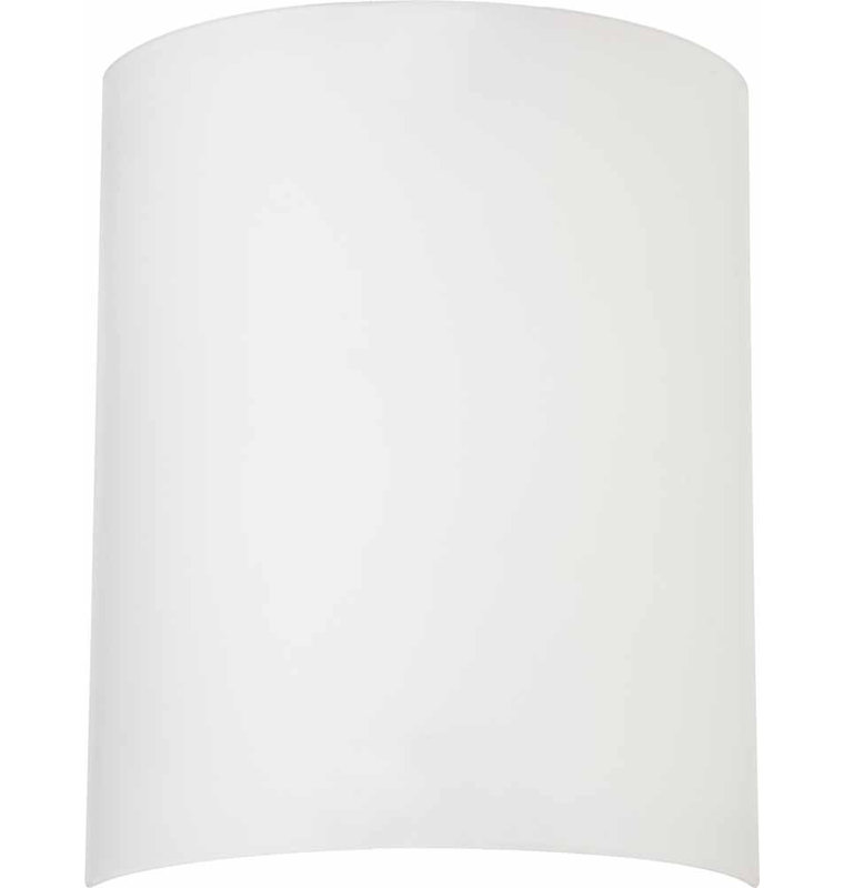 12"H x 9"W White Half Cylinder Glass Wall Sconce Shade