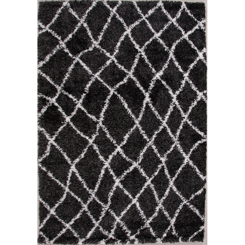 Cedarburg Shaggy Black Rug, Rectangle 133 x 195cm