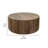 Eray Cocktail Coffee Table, 42 Inch Round Drum Shape, Brown Mango Wood