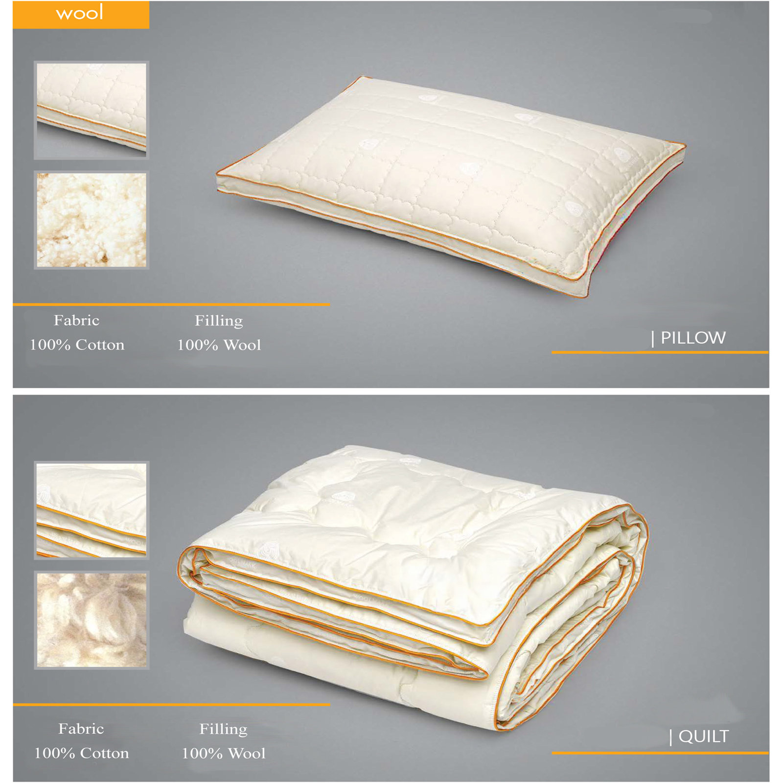 Medium Wool Cooling Pillow, King