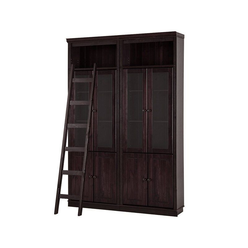 Demetricia 223cm H x 148cm W Library Bookcase, Brown