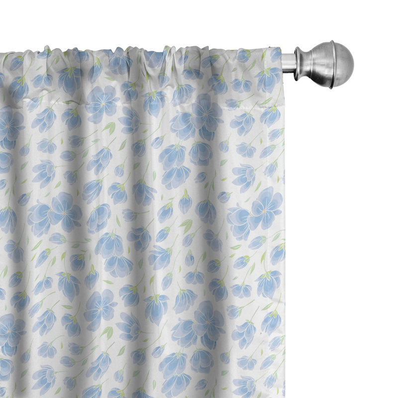 Floral Semi-Sheer Rod Pocket Curtain Panels, 28" x 84"